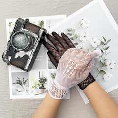 Fishnet lace gothic gloves