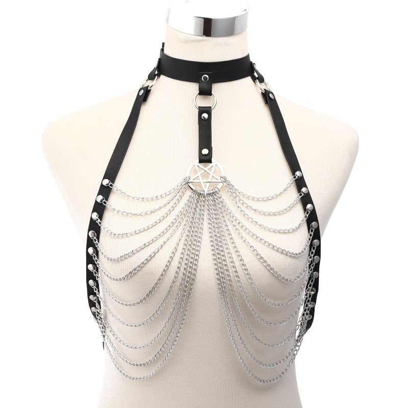 'Rude Awakening' Black Chain Body and Waist Harness (Sold Separately)