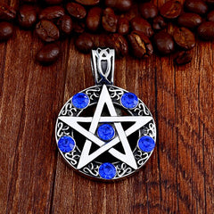 Pentagram Gem Stone Pendant Necklace