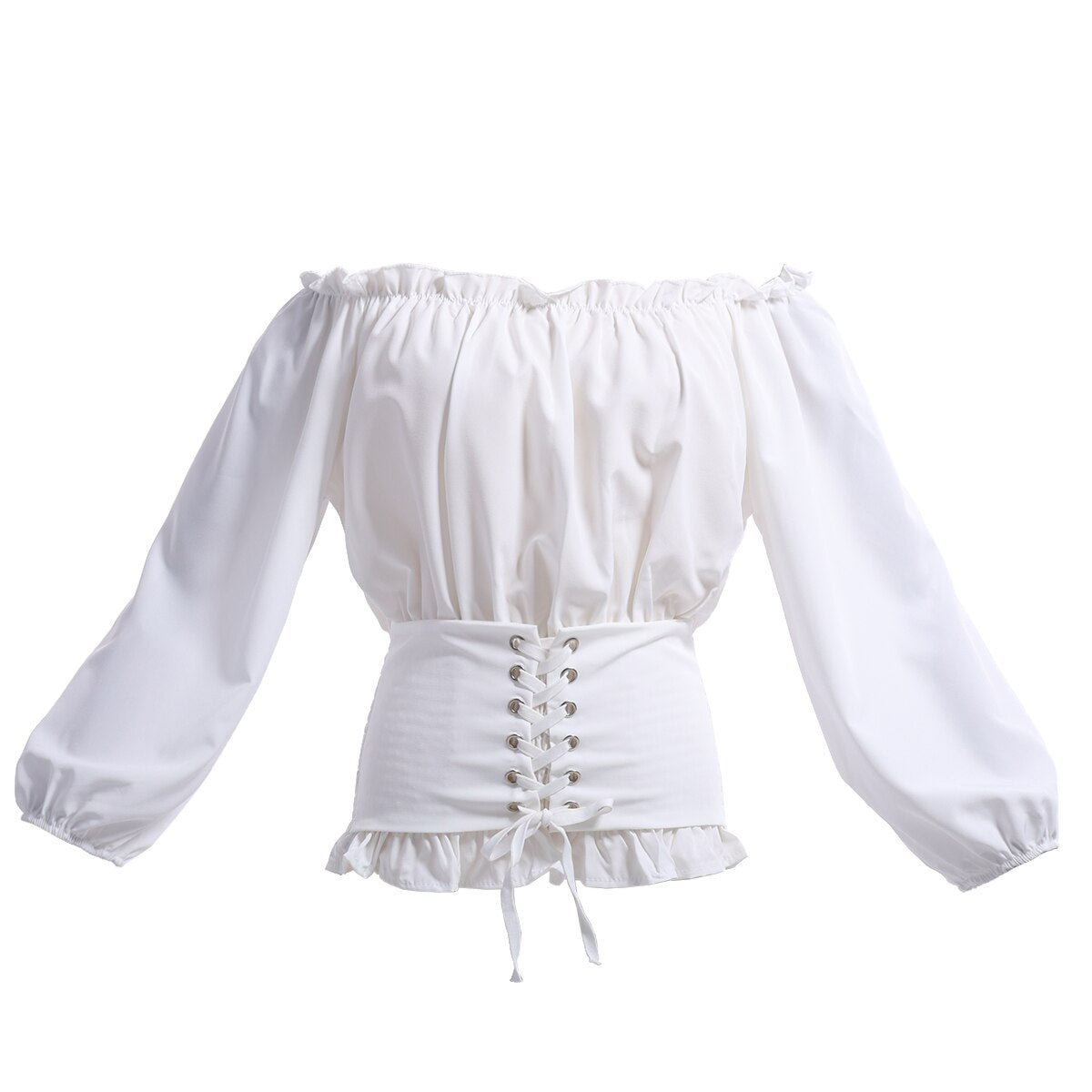 Steampunk shoulder-off blouse