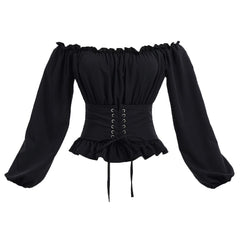 Steampunk shoulder-off blouse