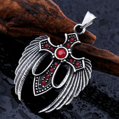 Winged Cross Stone Pendant