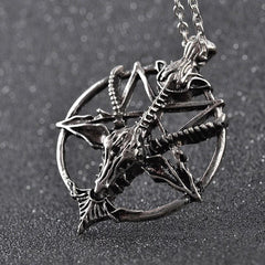 Inverted Occult Pentagram Goat Necklace