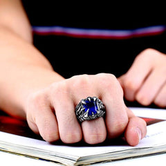 Goth Claw Red/Blue/Black Stone Ring