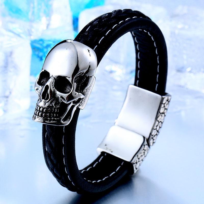 Leather Skull Bracelet