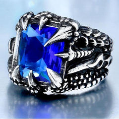 Goth Claw Red/Blue/Black Stone Ring