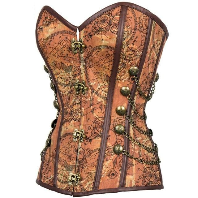 Steampunk corset with vintage patterns