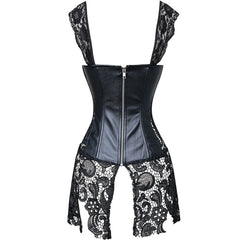 'Deathly Design' Black Gothic Lace Corset