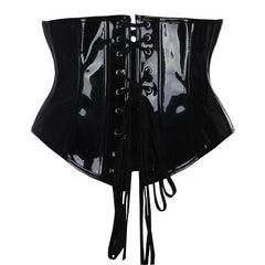 'Serpent' Black PU Goth Waist Corset