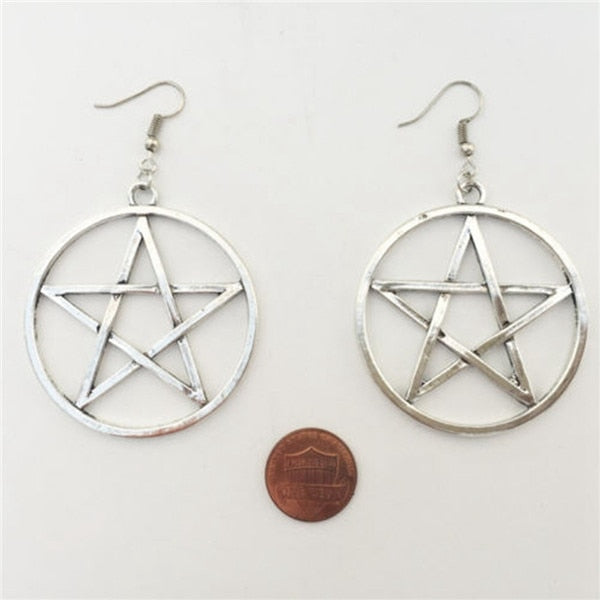 Large Pentagram Earrings
