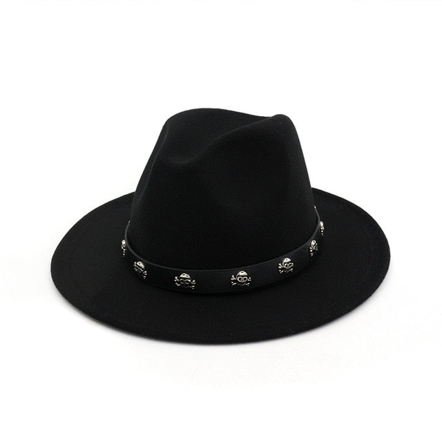 Skull Fedora Hat (Multiple Colours)