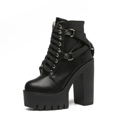 'Stardust' Goth Black Ankle Boots