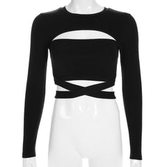 'Talk of the Town' Black long sleeved top