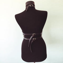 'Slave' Chain Faux Leather Harness