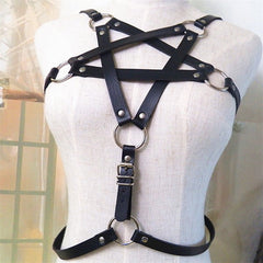 Gothic PU Leather Pentagram Harness