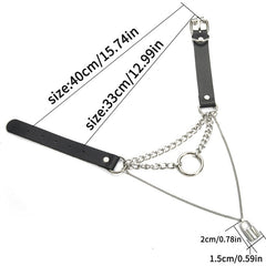 'Locked Up'  Black Faux Leather Padlock Chain Choker