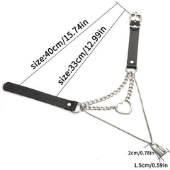 'Destiny' Black Goth Padlock Heart Chain Choker