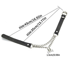 'Fright' Padlock Chain Faux Leather Goth Choker