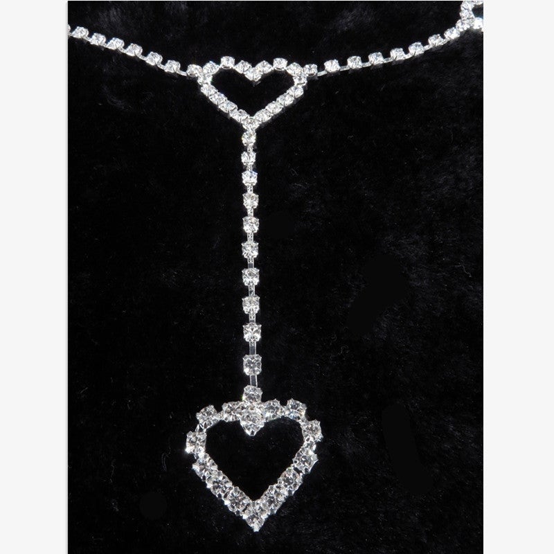 Rhinestone Heart Chain Belt