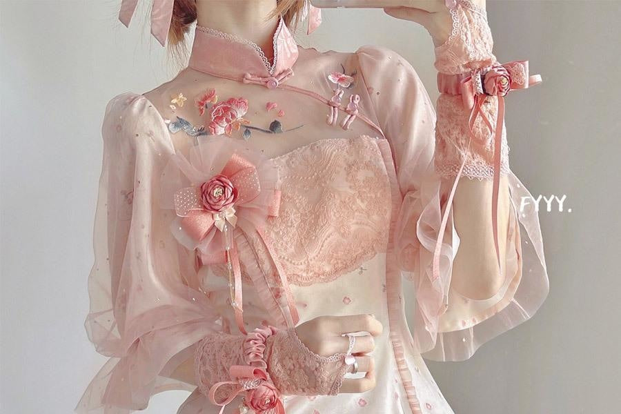 Sakura Cheongsam Kimono Dress