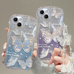 Shimmering Butterfly iPhone Case & Chain