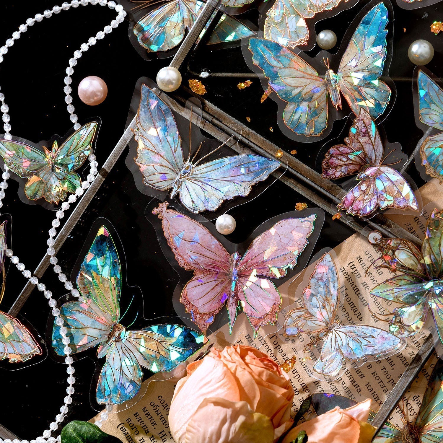 Shimmering Butterfly Stickers