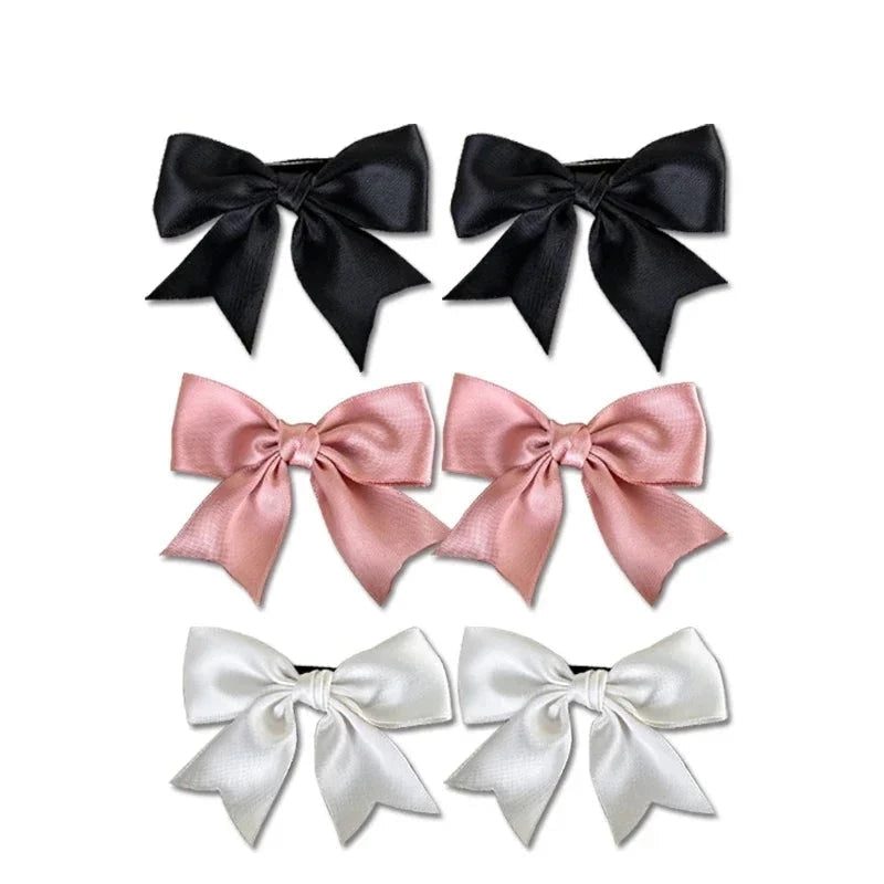 Silk Ribbon Bow Hair Clips