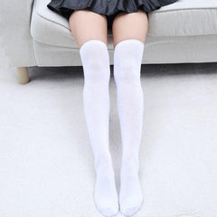 Solid Thigh High Stockings