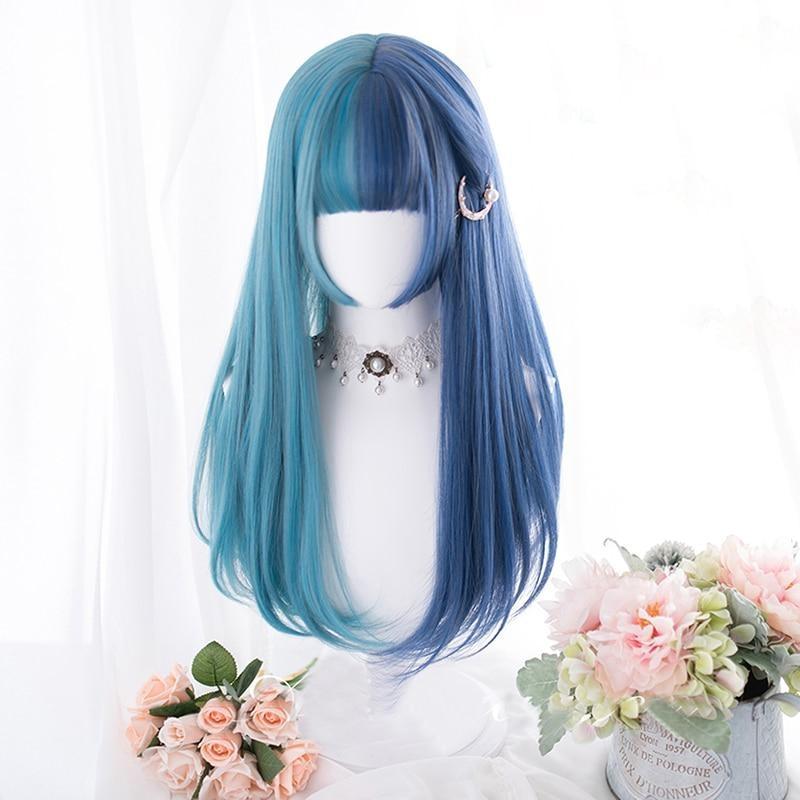 Split Blue Cosplay Wig