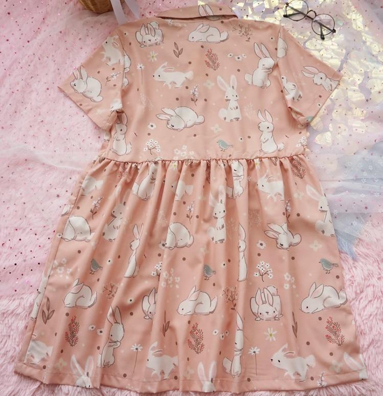 Spring Bunny School Girl Dress