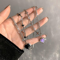 Starry Love Crystal Dangle Necklace