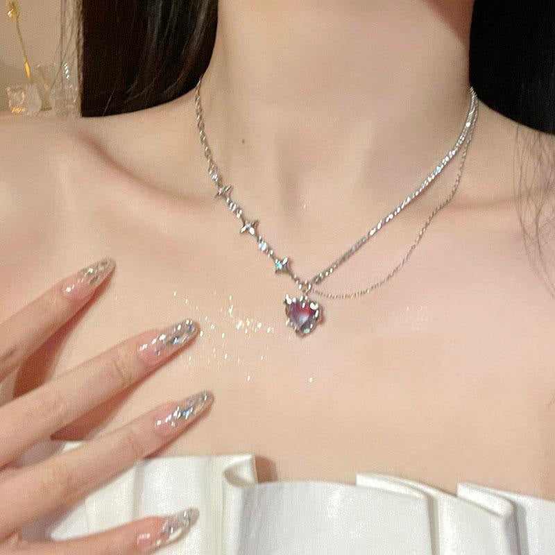 Starry Love Crystal Dangle Necklace