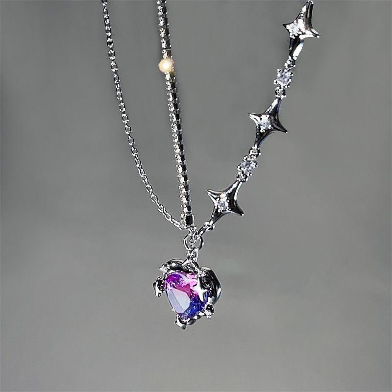 Starry Love Crystal Dangle Necklace