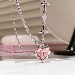 Starry Love Crystal Dangle Necklace