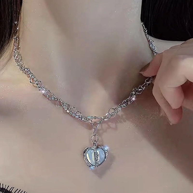 Starry Love Crystal Dangle Necklace
