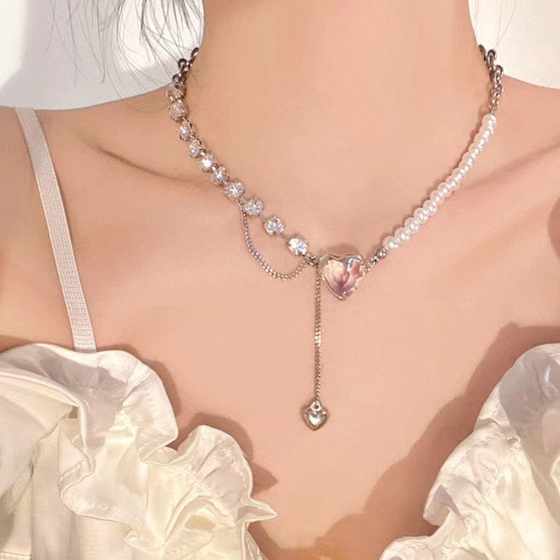 Starry Love Crystal Dangle Necklace
