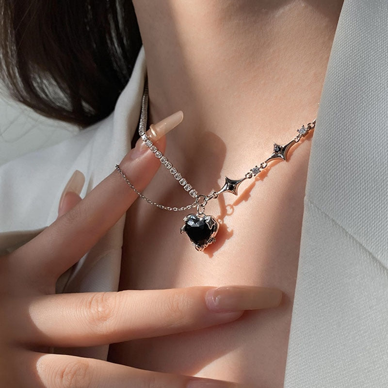 Starry Love Crystal Dangle Necklace