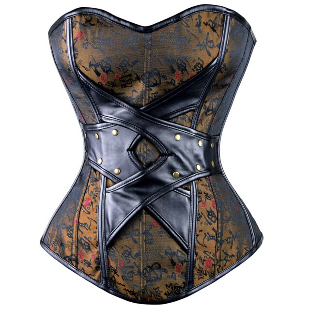 Steampunk crossed leather dress