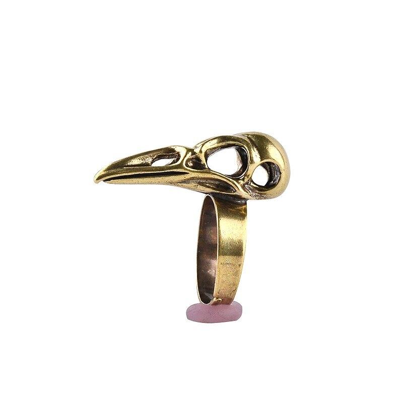 Golden Steampunk raven ring