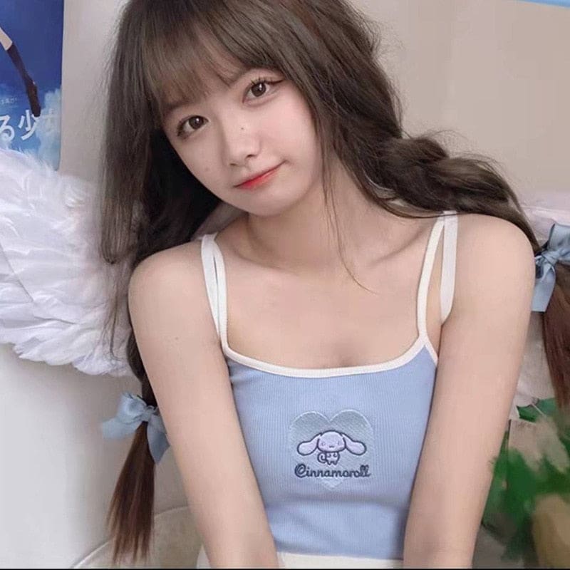 Sweet Kawaii Cropped Knit Tanks