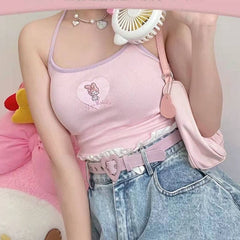 Sweet Kawaii Cropped Knit Tanks