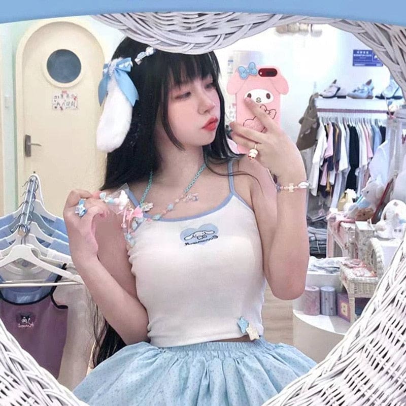 Sweet Kawaii Cropped Knit Tanks