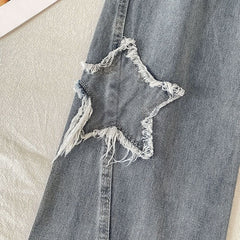 Star Patchwork Blue Jeans