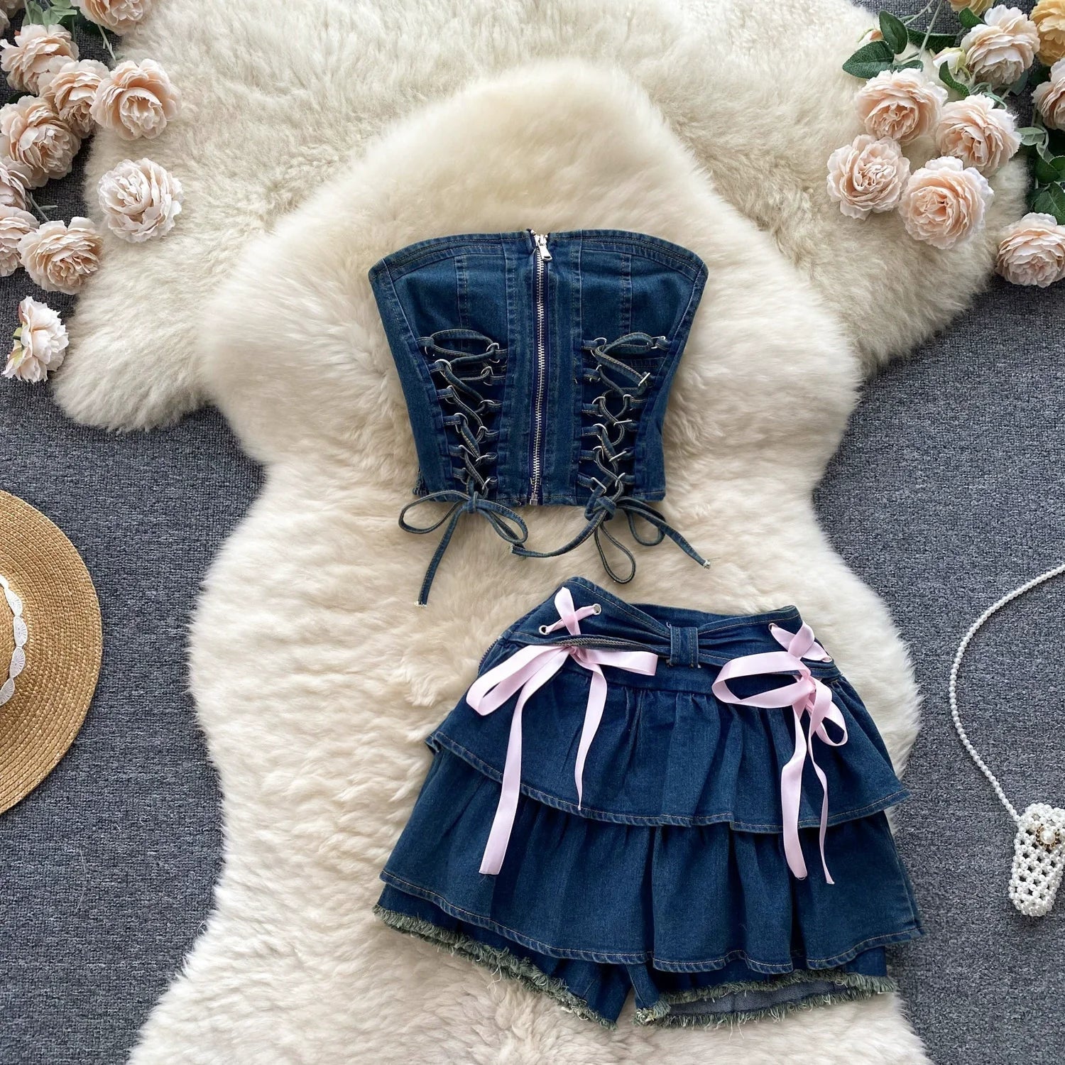 Tiny Denim Dancer Outfit Set