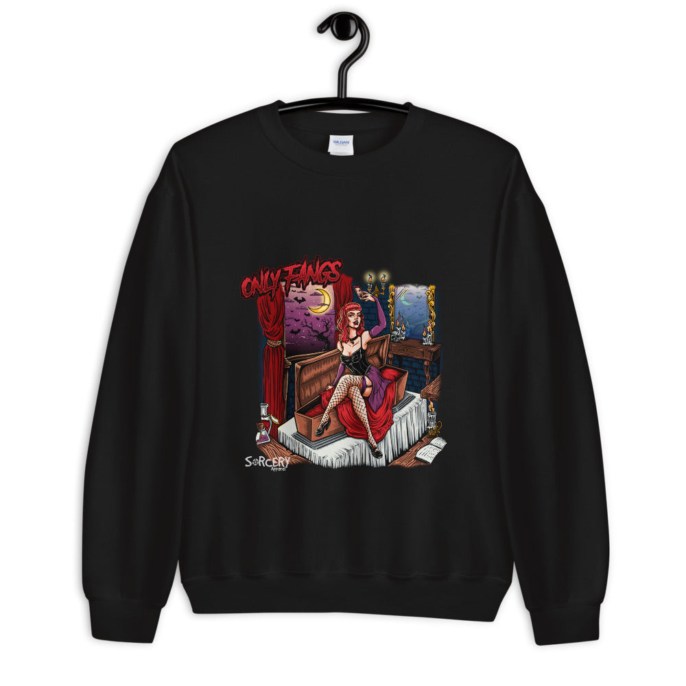 'Only Fangs' Black Unisex Sweatshirt