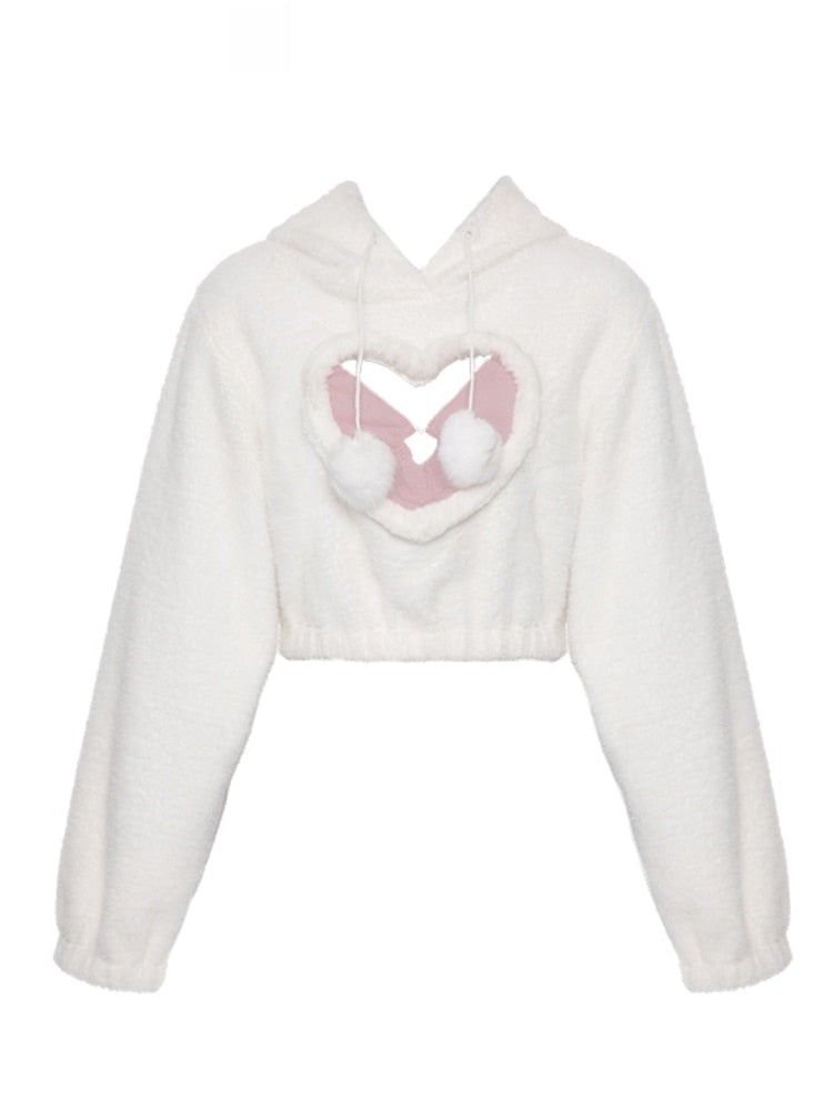 White Fuzzy Valentine Set