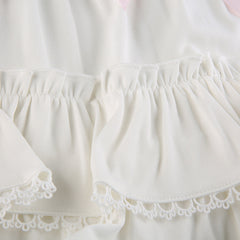White Lace Ruffled Skirt