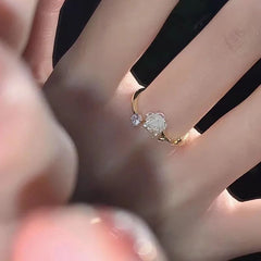 White Rose Spiral Ring