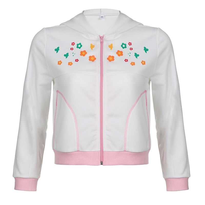Y2K Floral Zip Up Jacket