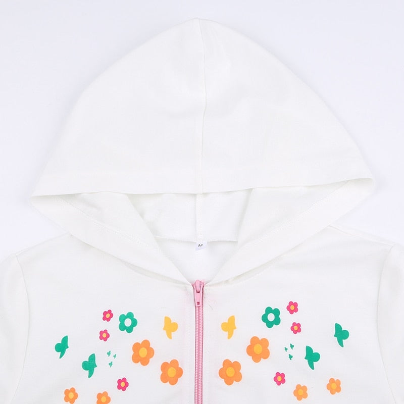 Y2K Floral Zip Up Jacket